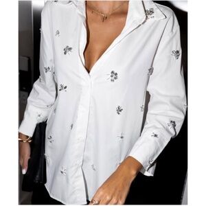 ZARA ~Jewel Poplin Shirt (NWT)